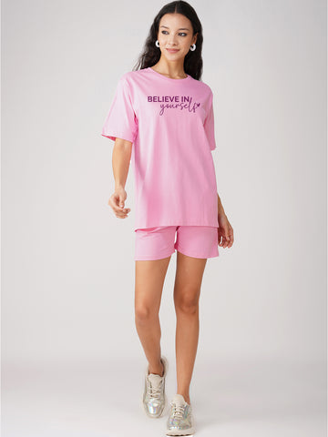 Women Shorts Set Believe Your Self