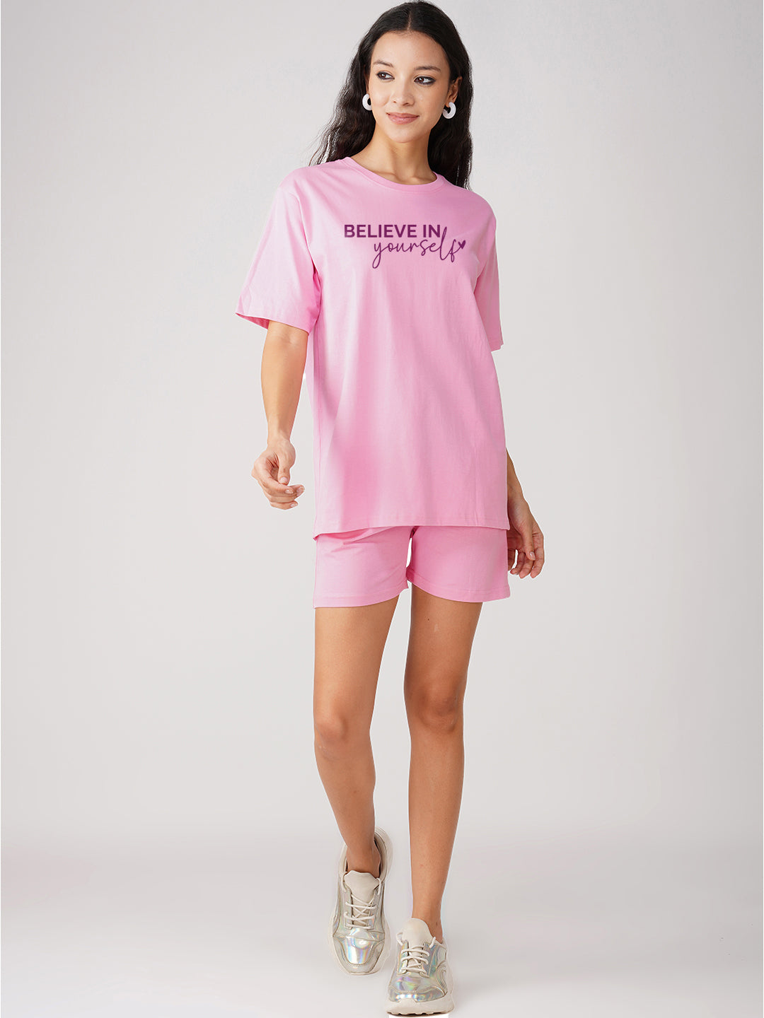 Women Shorts Set Believe Your Self