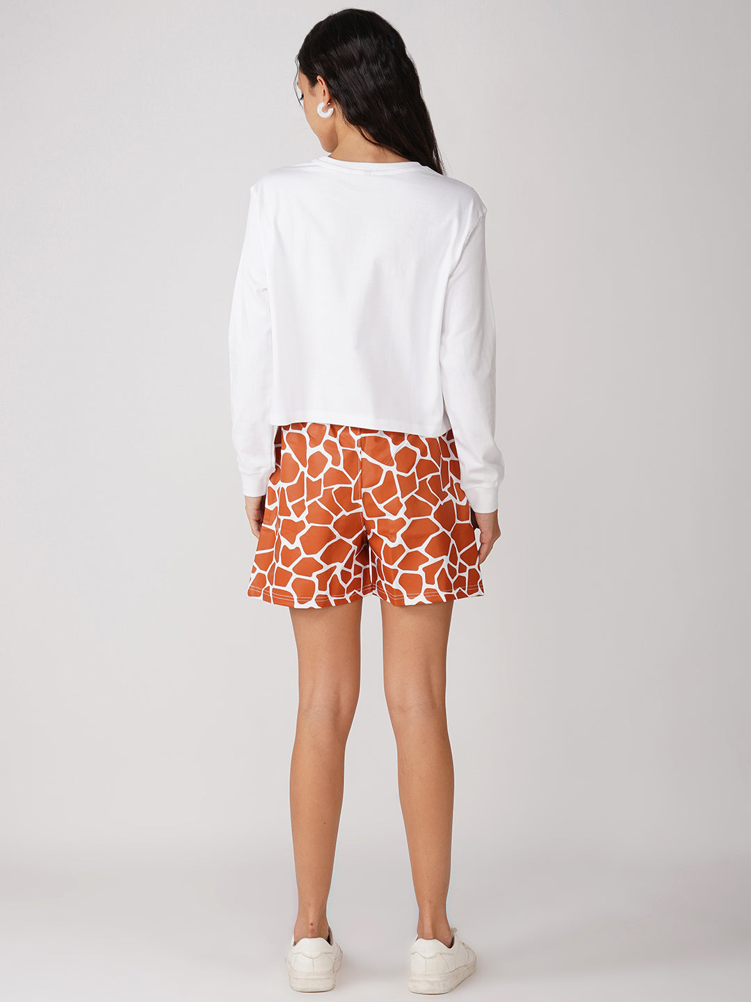 White Giraffe Coord Shorts