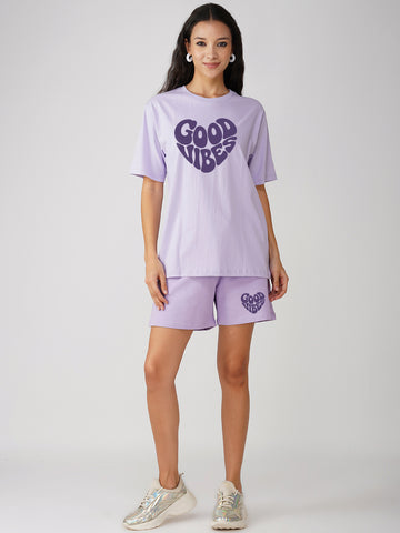 Women Shorts Set Good Vibes