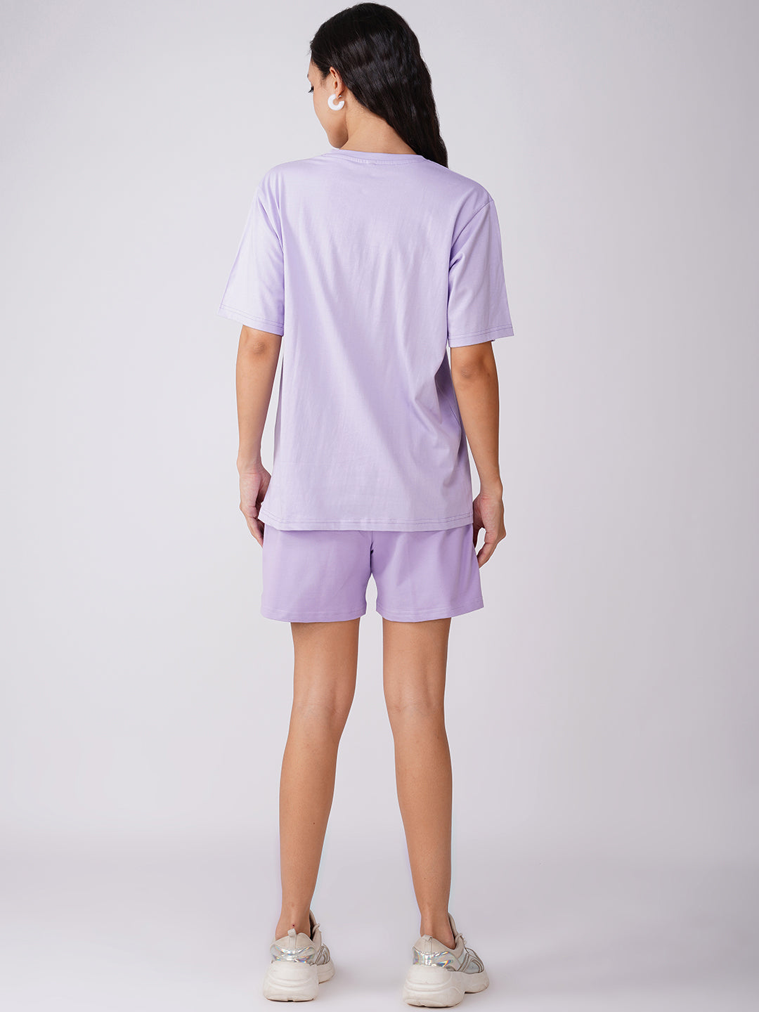 Lilac Night Suit with Shorts